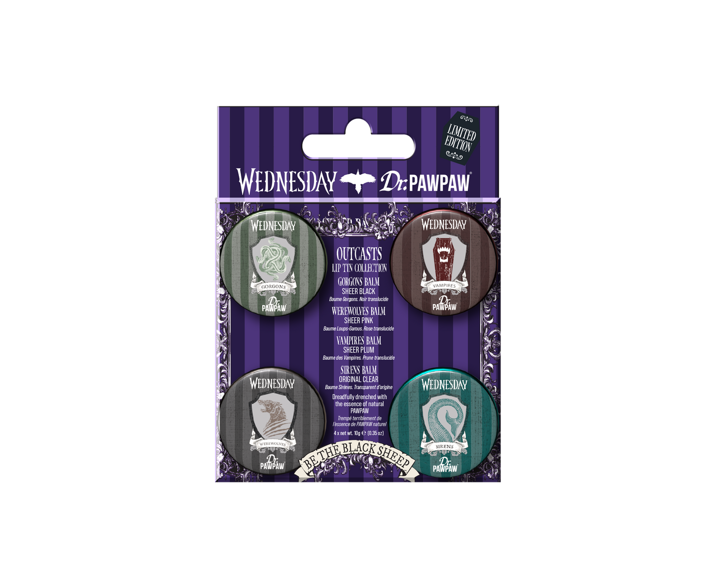 Wednesday x Dr.PAWPAW Outcasts Lip Tin Collection